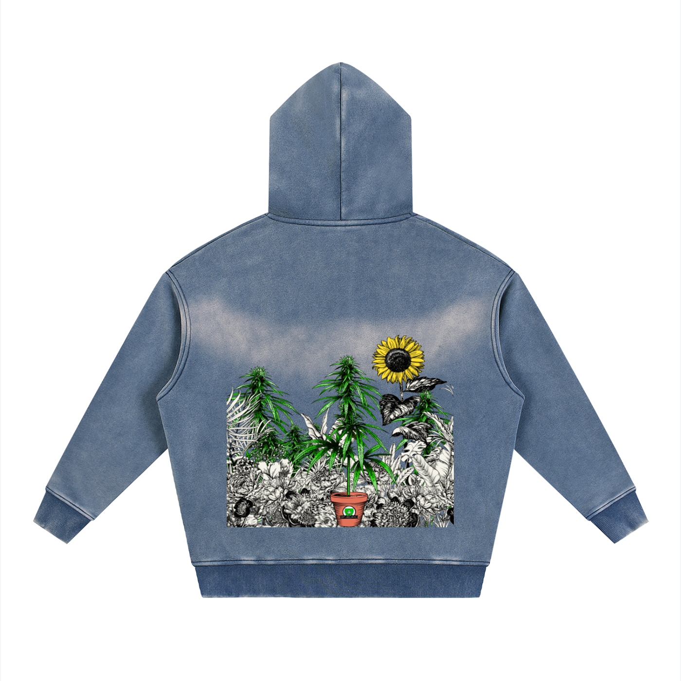 Sunfade Two-way Zipper Boxy Fleece Hoodie