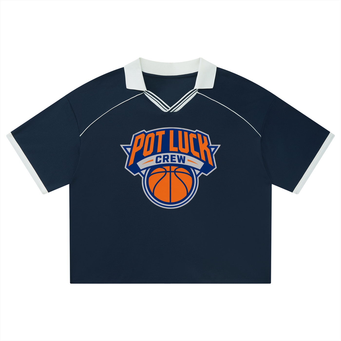Pot Luck Crew Basketball Jersey | Knicks-Inspired Oversized Crop Jersey
