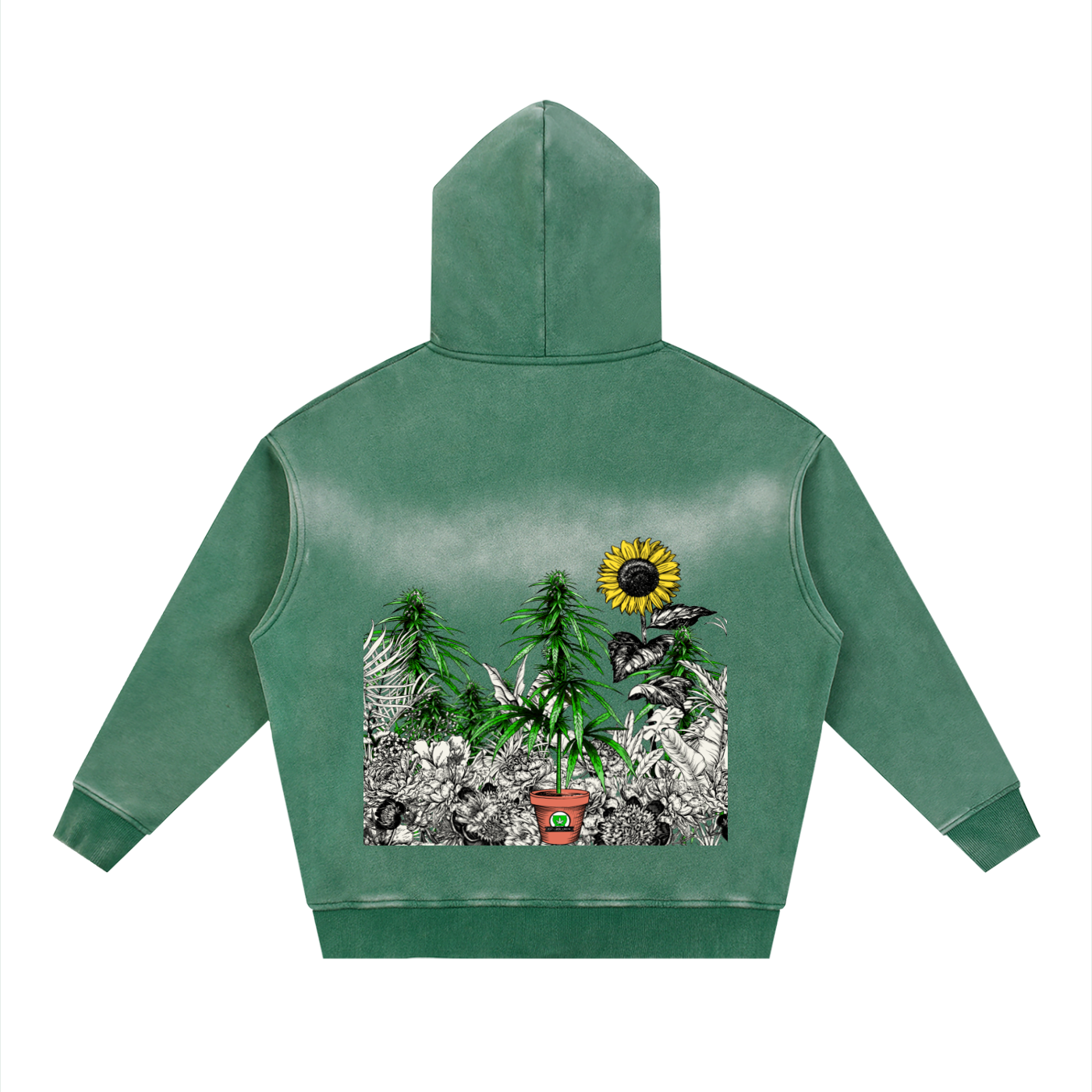Sunfade Two-way Zipper Boxy Fleece Hoodie